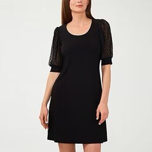 MSK Black Dress with Sheer Sleeves